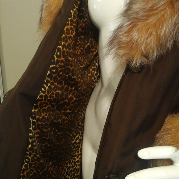 St John size 8 silk and fox fur coat - Picture 4 of 9
